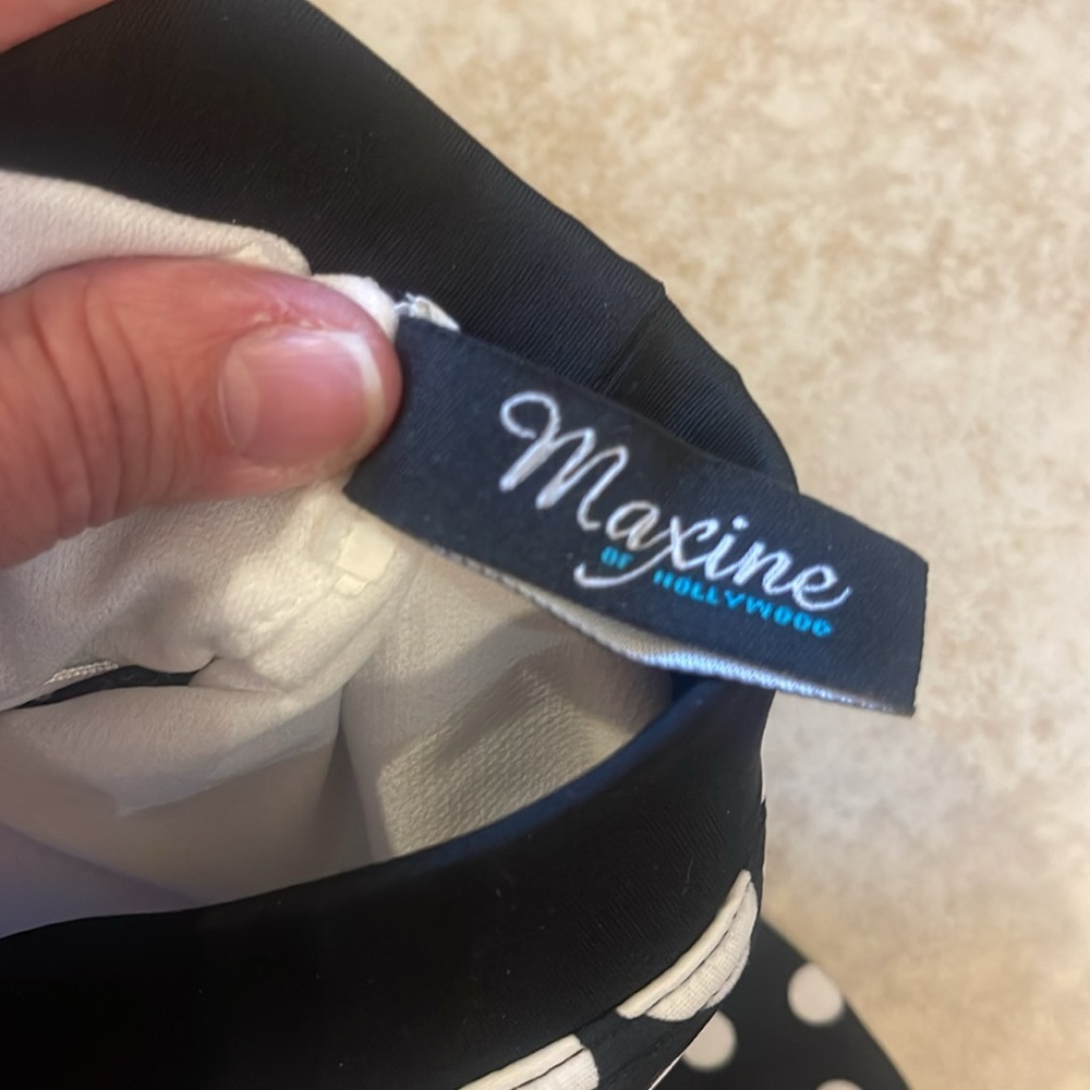 Black and White Polka Dot Tankini Set Maxine of Hollywood Plus Size - Picture 6 of 15